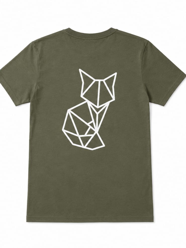 T-shirt enfant Kaki Renardeau — Verso avec le grand logo renard