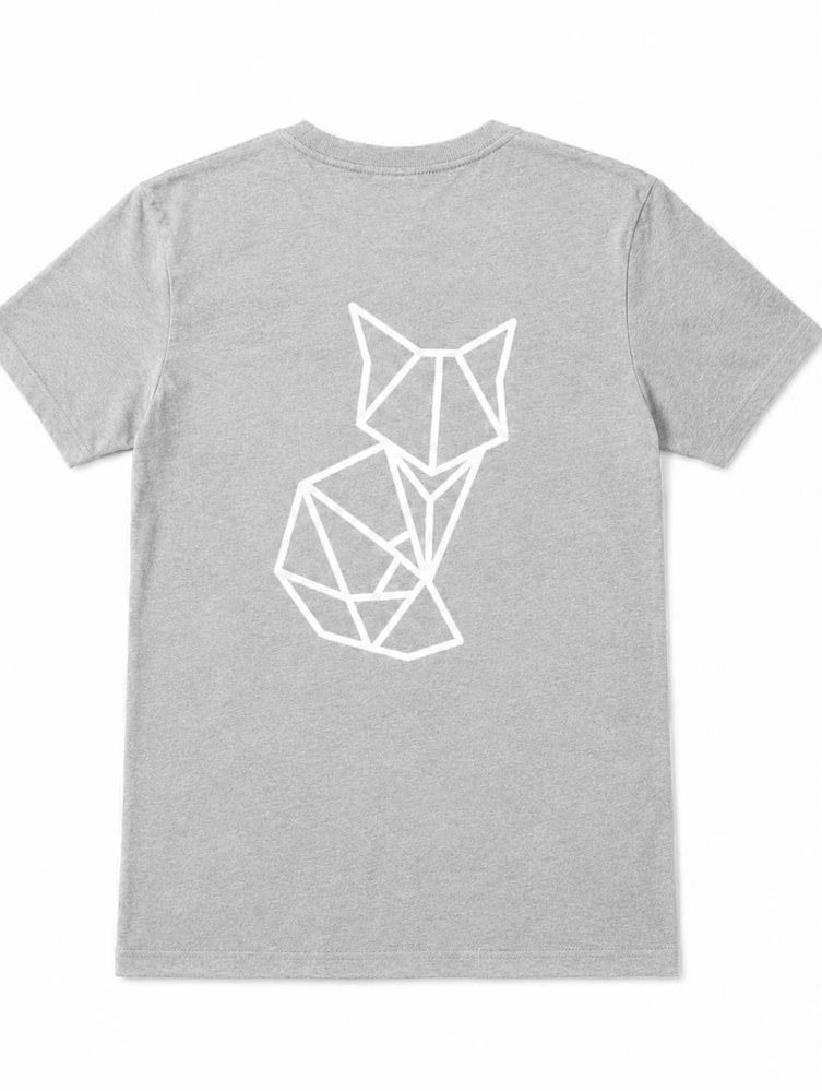 T-shirt enfant Gris Souris — Verso avec le grand logo renard