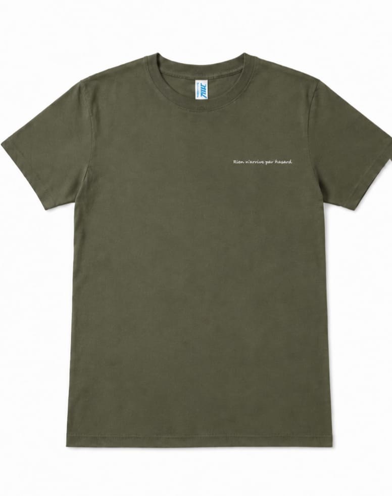 T-shirt enfant Kaki Renardeau — Recto avec la phrase côté cœur