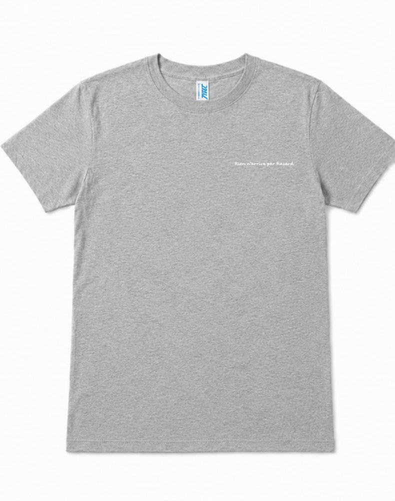 T-shirt enfant Gris Souris — Recto avec la phrase côté cœur